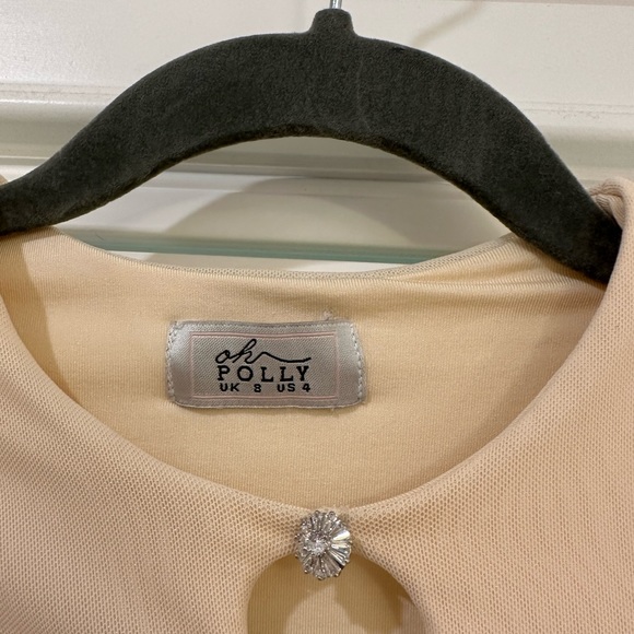 Oh Polly Endlessly Devoted Cut Out Mini Dress in Sand - Picture 4 of 4